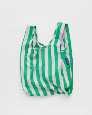 Baggu Baby Reusable Bags Pink Green Awning Stripe | 785VCGQJA