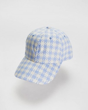 Baggu Baseball Cap Hats Blue Pixel Gingham | 765QTGVUD