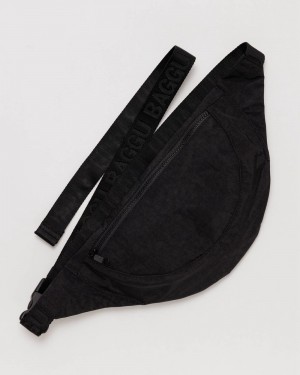 Baggu Crescent Fanny Pack Crossbody Bags Black | 758TQHGRX