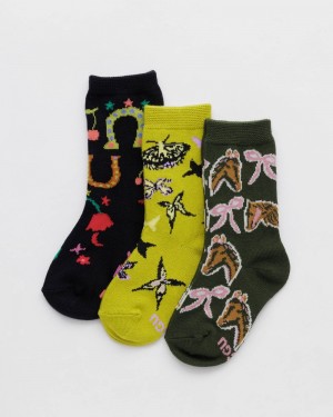 Baggu Crew Set of 3 Socks Jessica Williams | 780VSCMIY