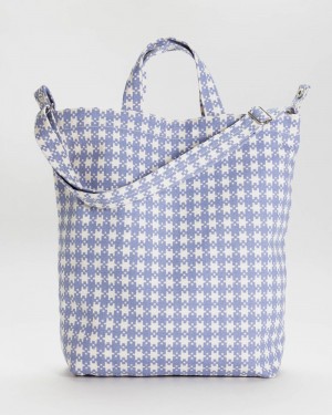 Baggu Duck Tote Bags Blue Pixel Gingham | 768WQEFVC