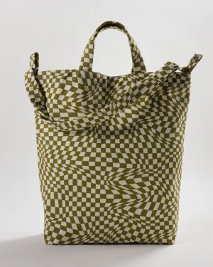 Baggu Duck Tote Bags Moss Trippy Checker | 048ITAURQ