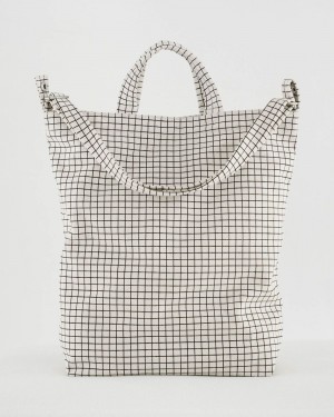 Baggu Duck Tote Bags Natural Grid | 614QKNJRD