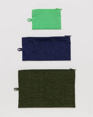 Baggu Flat Pouch Set Pouches Marine | 964KGDBRU