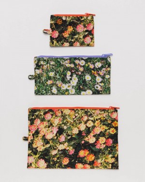 Baggu Flat Pouch Set Pouches Photo Florals | 492VHTKBC