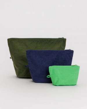 Baggu Go Pouch Set Pouches Marine | 185TUJYLW