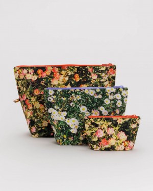 Baggu Go Pouch Set Travel Bags Photo Florals | 476WKIQUT