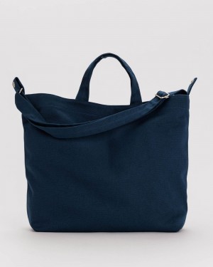 Baggu Horizontal Duck Tote Bags Navy | 827GSWEQT