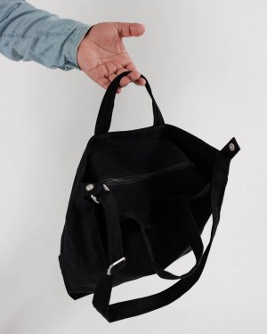 Baggu Horizontal Zip Duck Tote Bags Black | 574XSCHUR