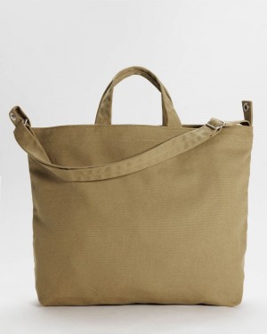 Baggu Horizontal Zip Duck Tote Bags Dark Khaki | 568XBNSUO