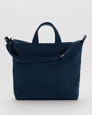 Baggu Horizontal Zip Duck Tote Bags Navy | 582NFZJKO