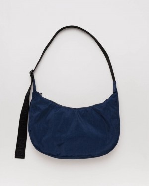 Baggu Medium Nylon Crescent Crossbody Bags Navy | 017LHPWRF