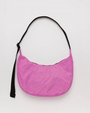 Baggu Medium Nylon Crescent Crossbody Bags Extra Pink | 965WITDFU