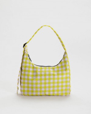 Baggu Mini Nylon Shoulder Bags Pink Pistachio Pixel Gingham | 891XNMEHF