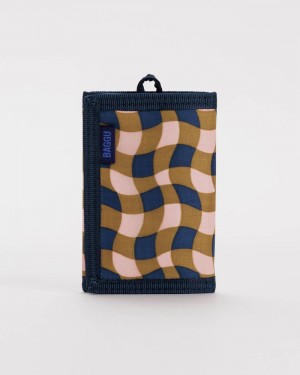 Baggu Nylon Wallets Wavy Gingham Peach | 134KOMPVX