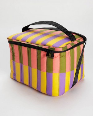 Baggu Puffy Cooler Bags Sunset Quilt Stripe | 409JIEATM