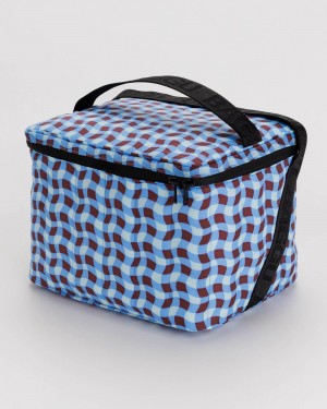 Baggu Puffy Cooler Bags Wavy Gingham Blue | 697THAURB