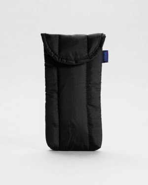 Baggu Puffy Glasses Sleeve Cases Black | 038WUMDEP