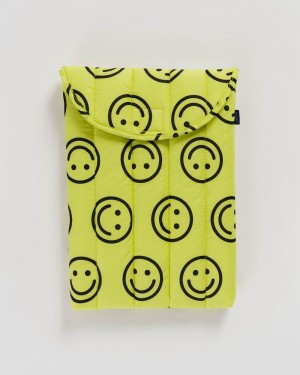 Baggu Puffy Laptop Sleeve 13"/14" Cases Yellow Happy | 015WZBCVU