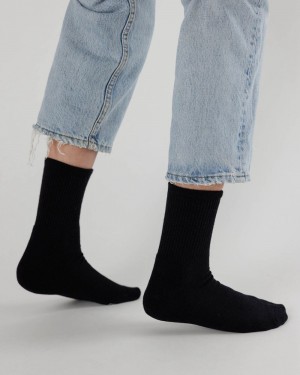 Baggu Ribbed Socks Black | 475BAKYXC