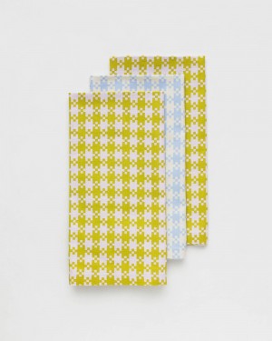 Baggu Set Reusable Cloth Pastel Pixel Gingham | 603MJIPCD