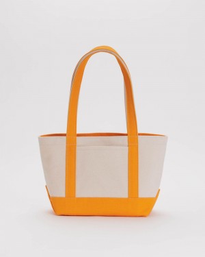 Baggu Small Heavyweight Canvas Tote Bags Tangerine | 537CHAMQL