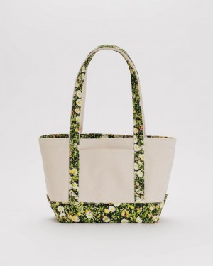 Baggu Small Heavyweight Canvas Tote Bags Daisy | 234PFVSTZ