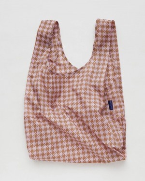 Baggu Standard Reusable Bags Rose Pixel Gingham | 861FCYTVP