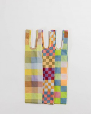 Baggu Wine Set of 3 Reusable Bags Checks-On-Checks | 387VNGIBA