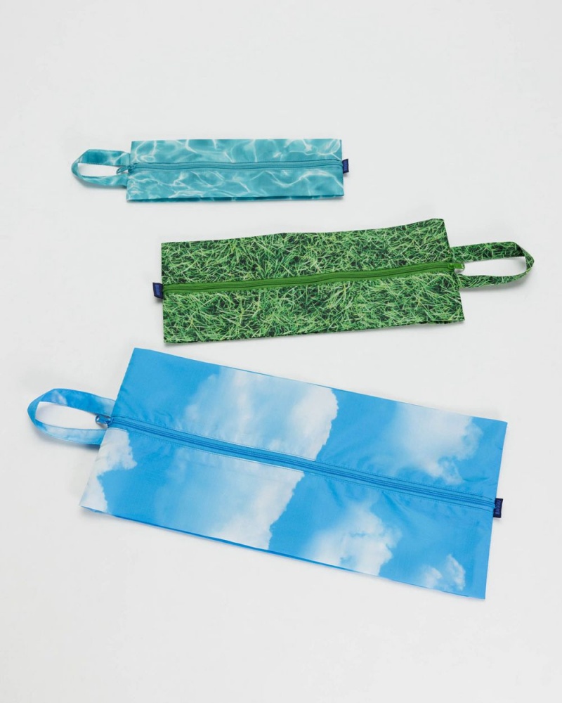 Baggu 3D Zip Set Pouches Lawnscape | 681XMDEAL