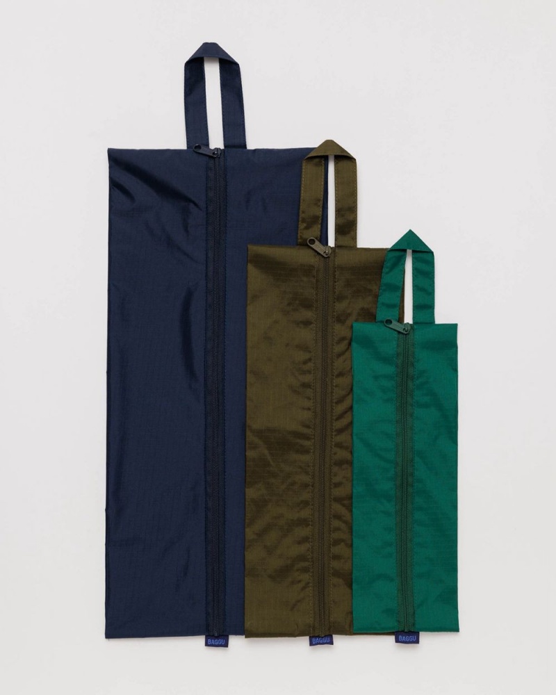 Baggu 3D Zip Set Pouches Mineral | 307OQXVBN