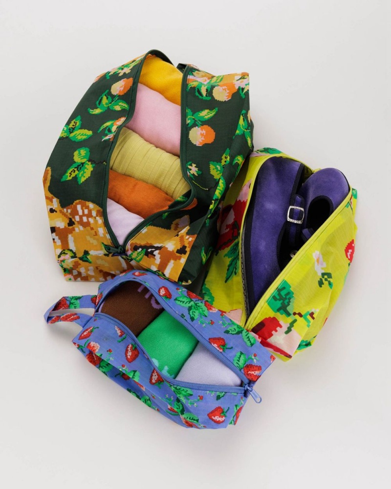 Baggu 3D Zip Set Pouches Needlepoint Fruit | 034KGRQIC