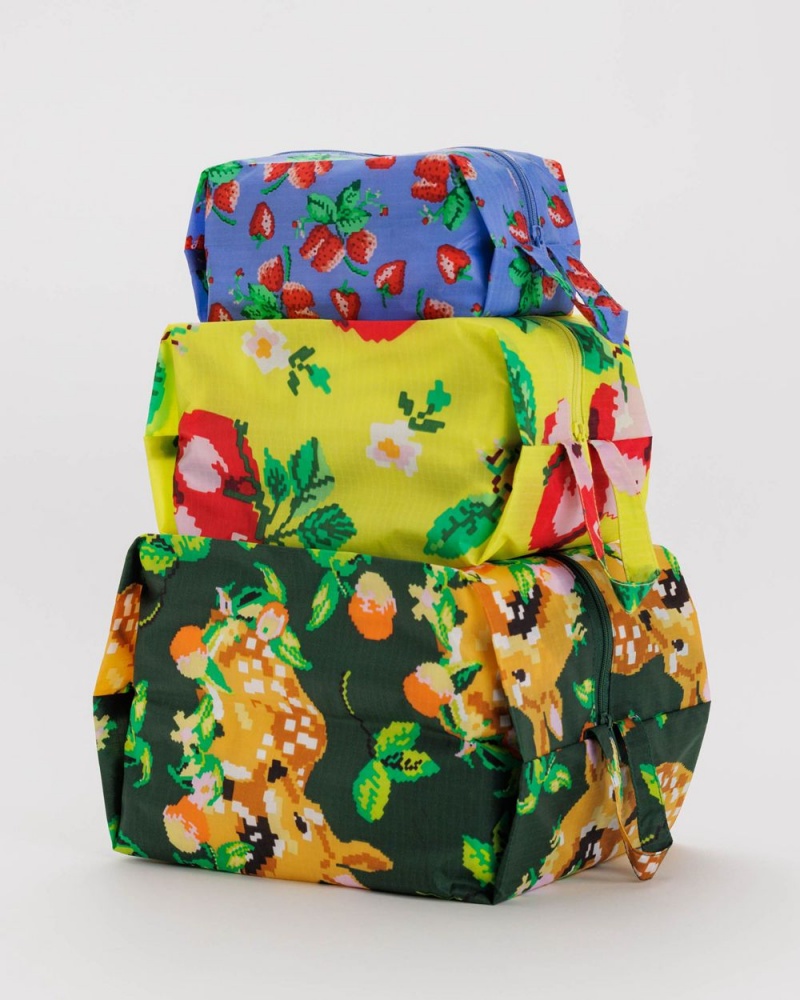 Baggu 3D Zip Set Travel Bags Needlepoint Fruit | 267TOULPG