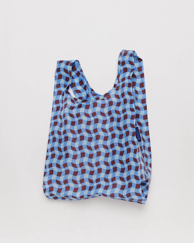 Baggu Baby Reusable Bags Wavy Gingham Blue | 597CQHSBG