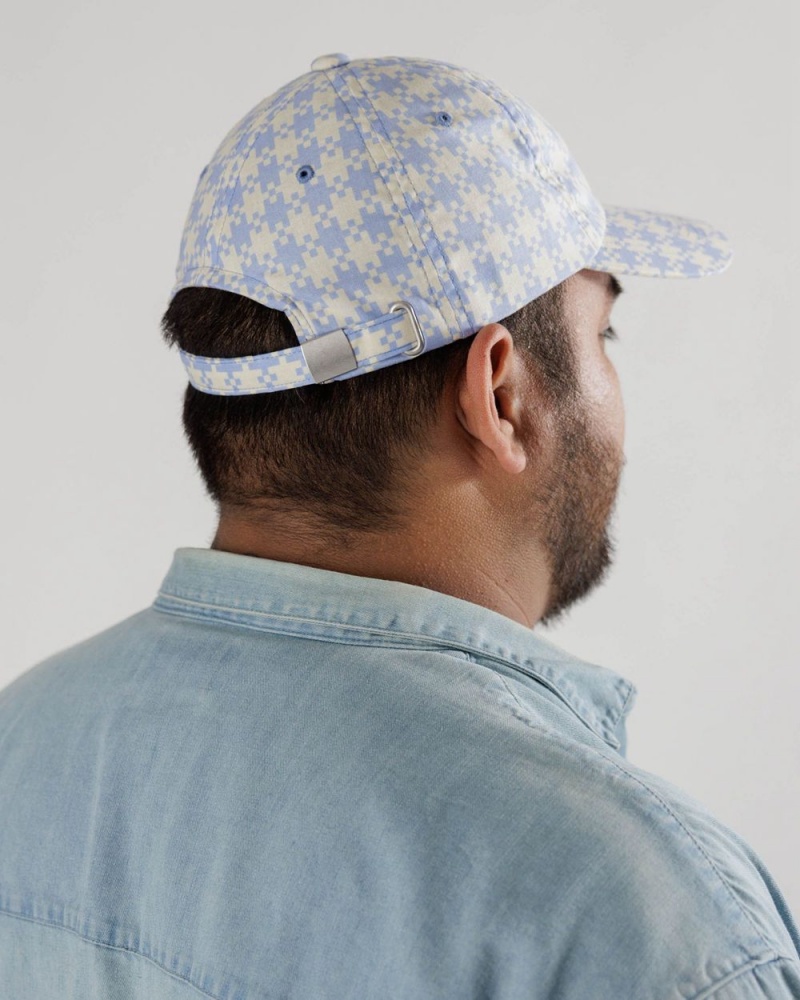 Baggu Baseball Cap Hats Blue Pixel Gingham | 765QTGVUD