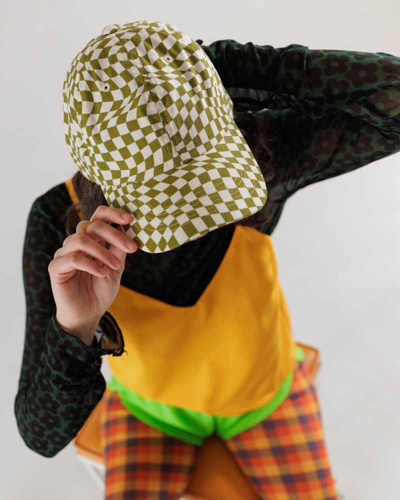 Baggu Baseball Cap Hats Moss Trippy Checker | 703OHIQVX