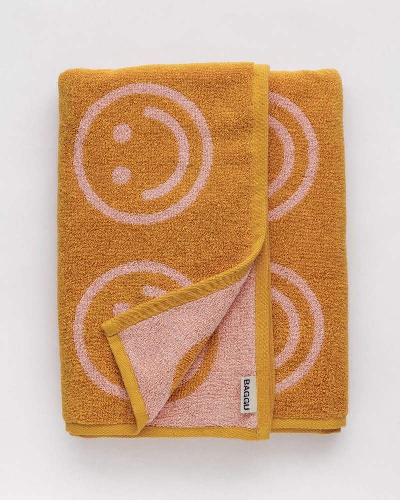 Baggu Bath Towels Marigold Peach Happy | 968TOUQKS