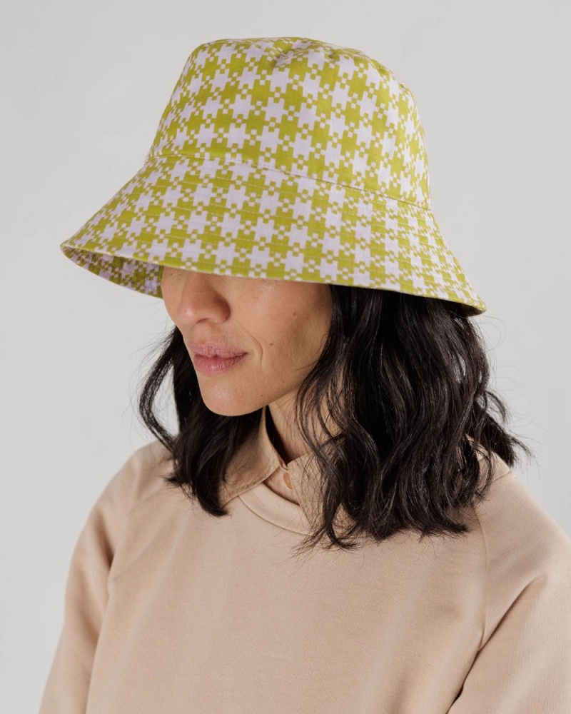 Baggu Bucket Hats Pink Pistachio Pixel Gingham | 275VDEIYF