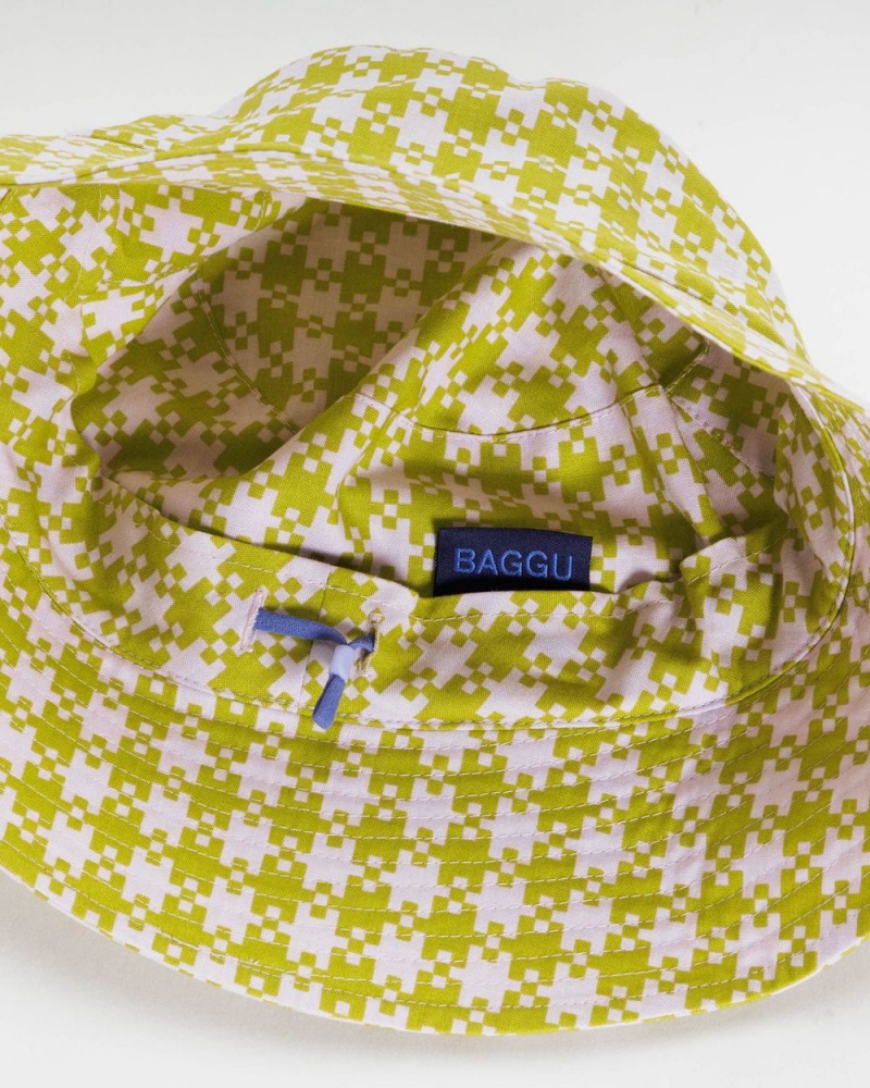 Baggu Bucket Hats Pink Pistachio Pixel Gingham | 275VDEIYF