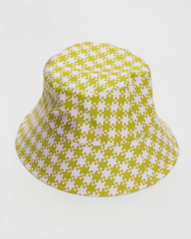 Baggu Bucket Hats Pink Pistachio Pixel Gingham | 275VDEIYF