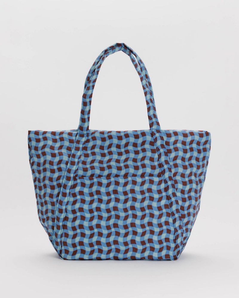 Baggu Cloud Tote Bags Wavy Gingham Blue | 539TDGFCP