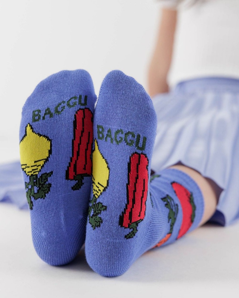 Baggu Crew Set of 3 Socks Fruits & Veggies | 543KPEJRM