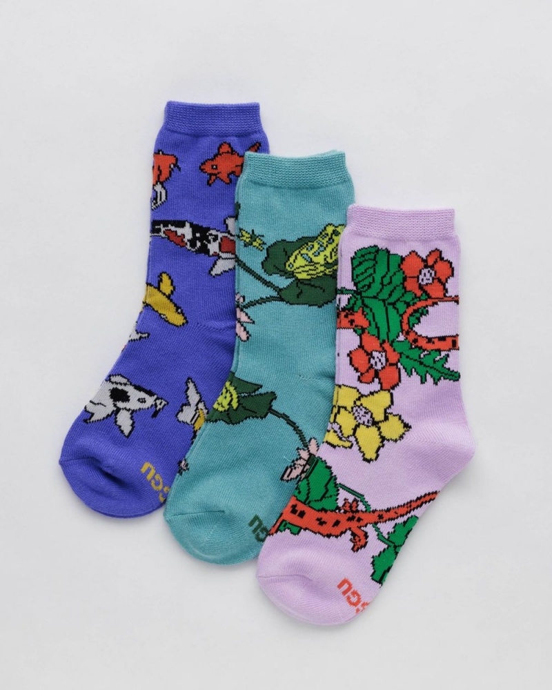 Baggu Crew Set of 3 Socks Pond Friends | 932HGIMRT