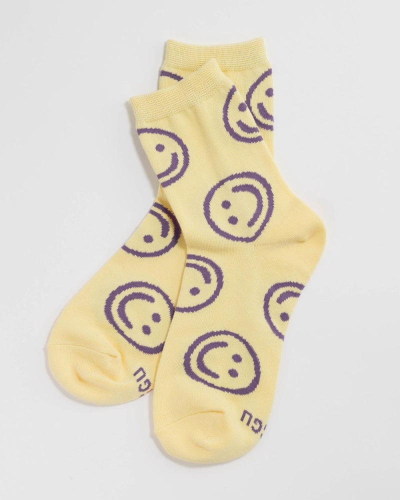 Baggu Crew Socks Butter Happy | 264SWQPCU