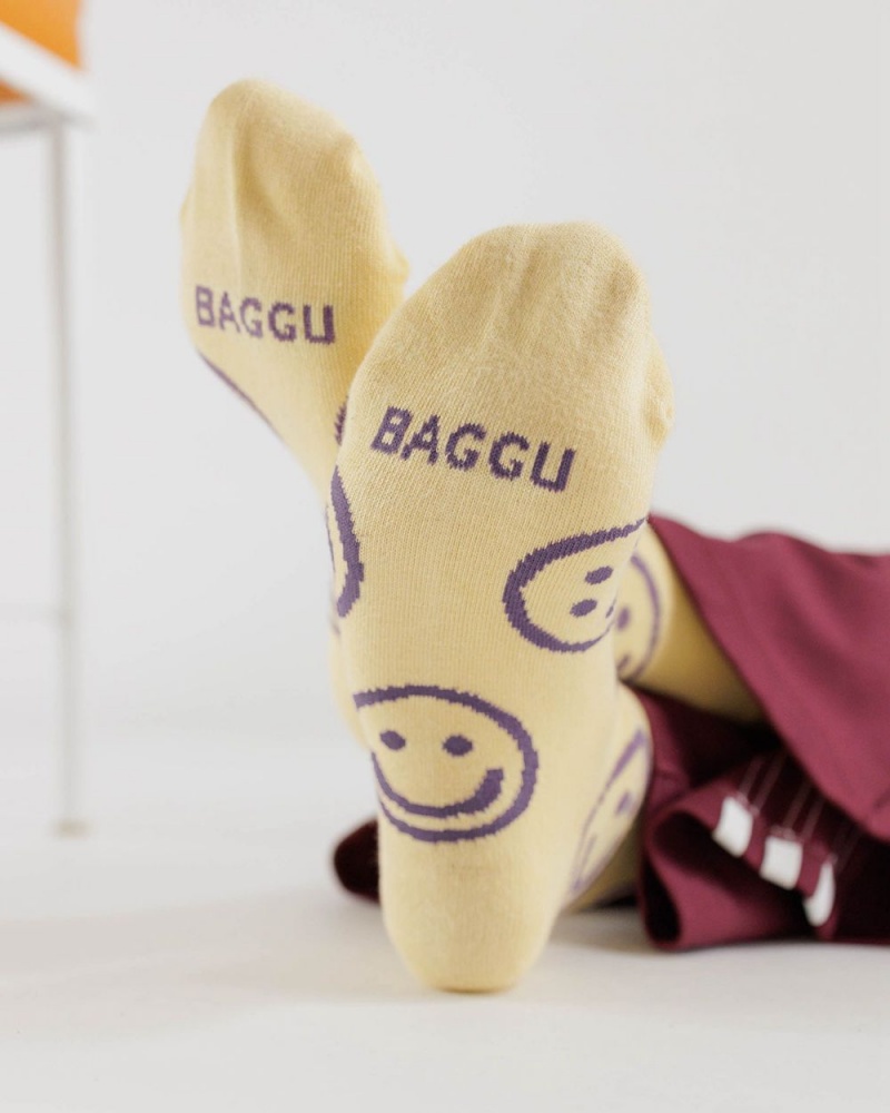 Baggu Crew Socks Butter Happy | 264SWQPCU