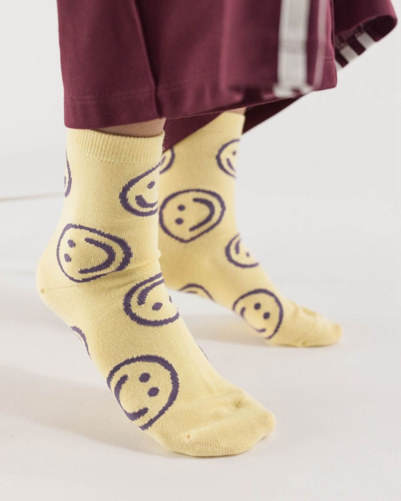 Baggu Crew Socks Butter Happy | 264SWQPCU