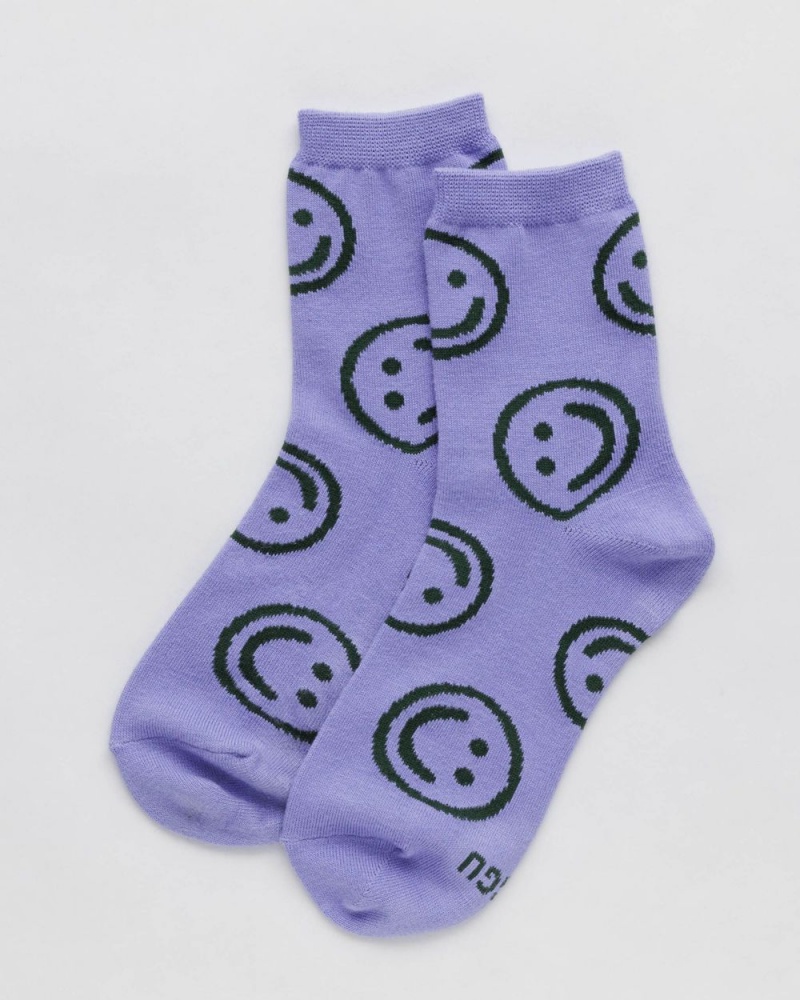 Baggu Crew Socks Lavender Happy | 758XFHCBW