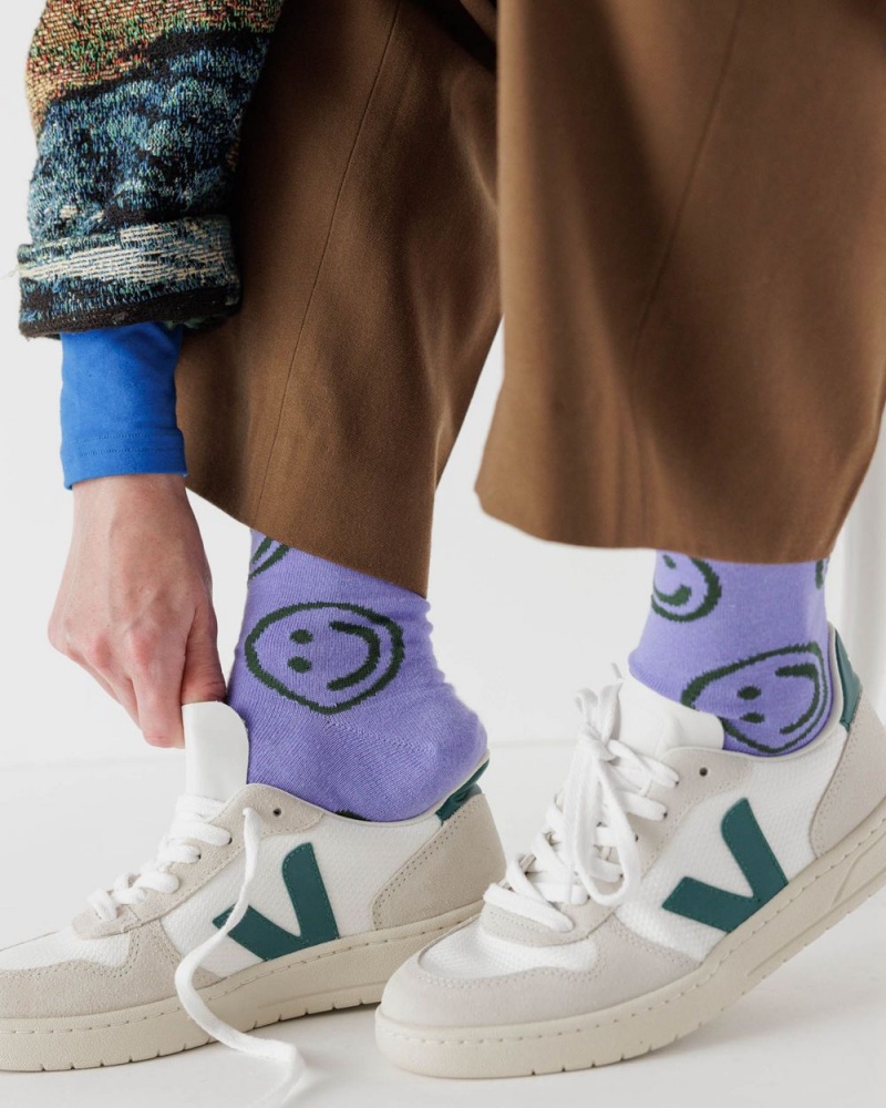 Baggu Crew Socks Lavender Happy | 758XFHCBW