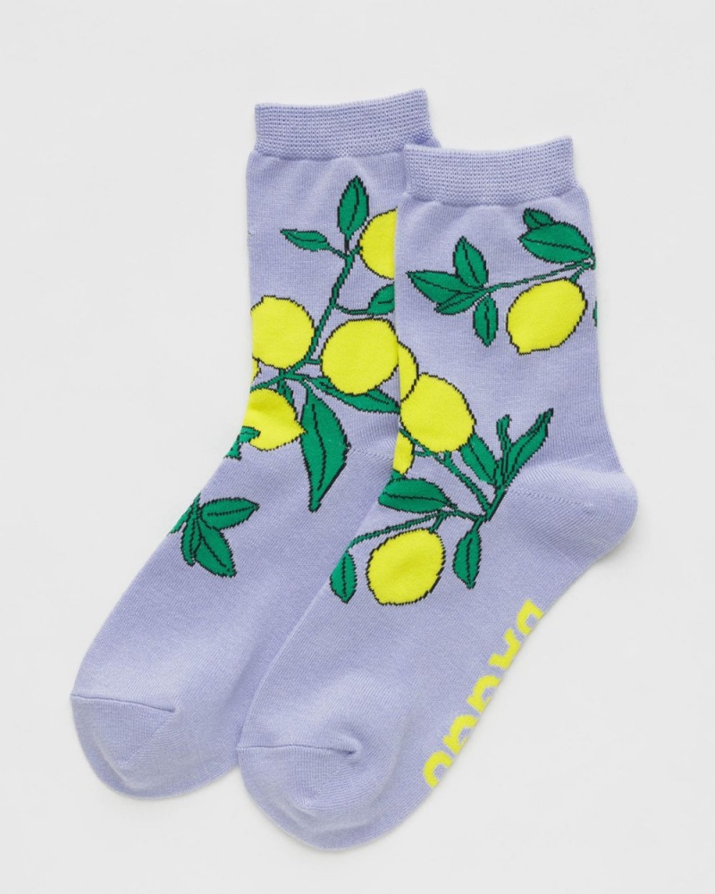 Baggu Crew Socks Lemon Tree | 053CTRQKD