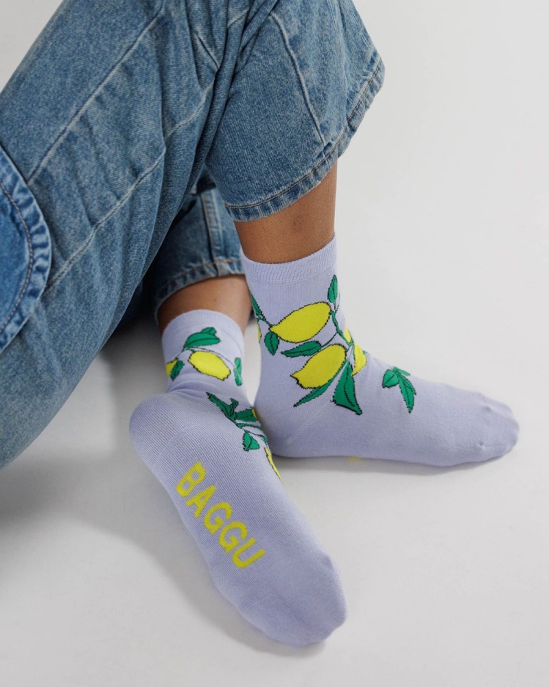 Baggu Crew Socks Lemon Tree | 053CTRQKD